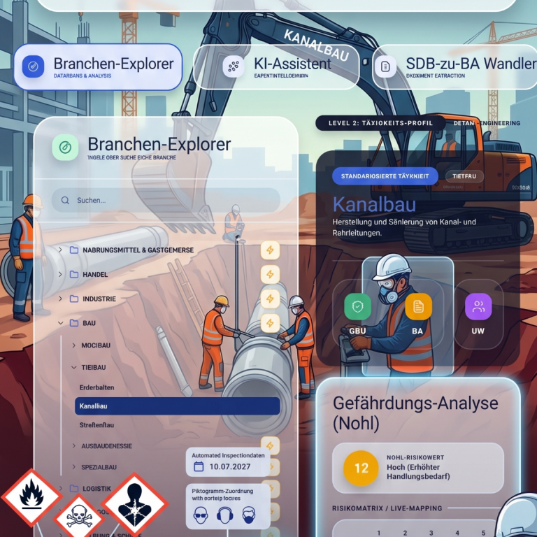 Branchenrisk in Safety-Pilot erstellt automatisch Betriebsanweisungen aus Sicherheits-Datenblättern mit GHS-Piktogrammen